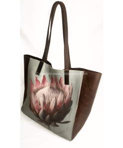 CORINNESMIT.ART | PROTEA, Size: 11.81" x 11.81" x 5.9" |[300 mm (w) x 300 mm (h) x 150mm (d)]. Medium: Genuine Leather, Availability: Made to order, Artist: Corinne Smit, Investment Art, Visit www.CorinneSmit.Art